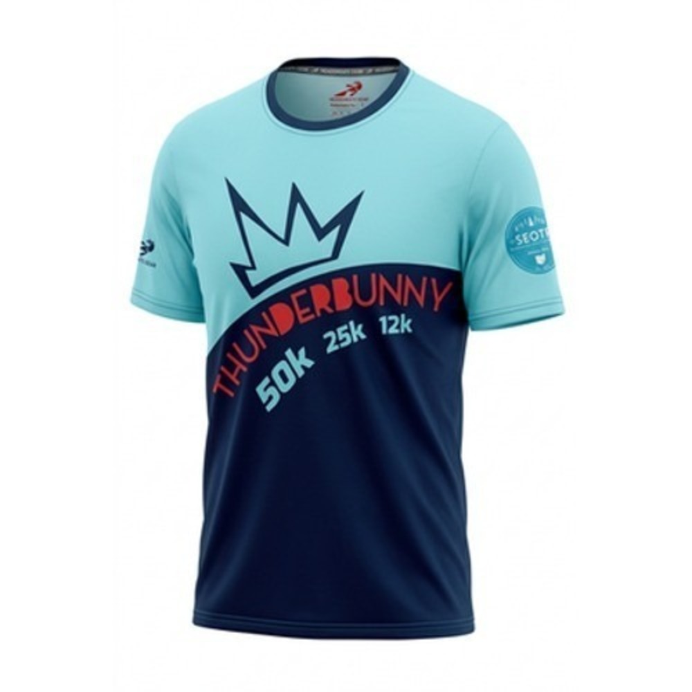 Headsweats Gear Thunderbunny Shirt Mens L Blue SEOTR Ultra Trail Running Tee